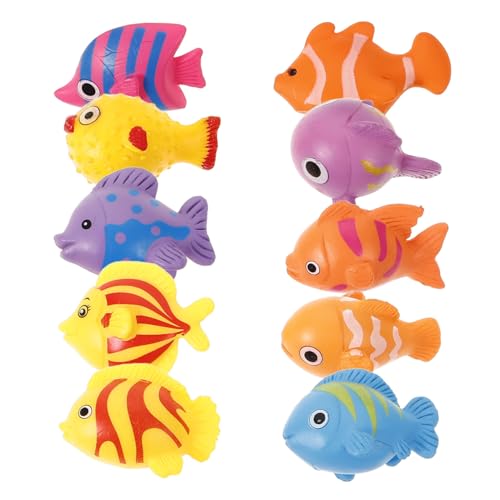 Supvox 10Stücke Meerestier Figuren Kunststoff Fische Für Aquarium Deko Langlebige Tierfiguren Mini Landschaftsdekoration Für Zuhause Und Garten von Supvox