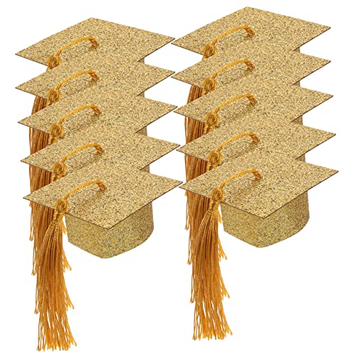 Supvox 10Stücke Mini Abschluss Hut Weinbecher Dekoration DIY Für Weingläser Goldene Weinkappen Für Abschlussfeiern Festliche Party Zubehör Für Graduierungen Supvox 10Stücke Mini Abschluss Hut Weinbecher Dekoration DIY Für Weingläser Goldene Weinkappen Für Abschlussfeiern Festliche Party Zubehör Für Graduierungen von Supvox