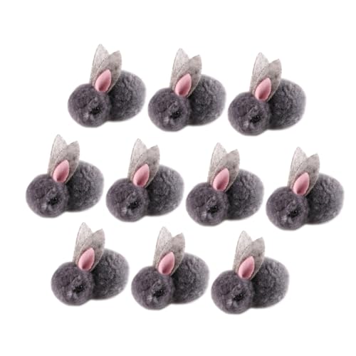 Supvox 10Stücke Mini Plüsch Kaninchen Niedliches DIY Bastelzubehör für Hut und Kleidungsdekoration Graue Stoffhasen für Kreative Handarbeiten und von Supvox