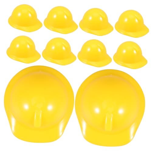 Supvox 10Stücke Mini Schutzhelme Realistische Puppenhelm Dekoration Niedlicher Bauhut für Partys und DIY Projekte aus Leichtem Kunststoff für Geburtstagsfeiern von Supvox