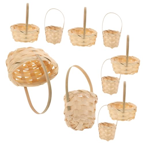 Supvox 10Stücke Rattankörbe Mit Rund Und Oval Für Puppenhäuser Charmante Aufbewahrungslösung Für Kleine Gegenstände Vielseitig Einsetzbar Elegant Und Funktional von Supvox