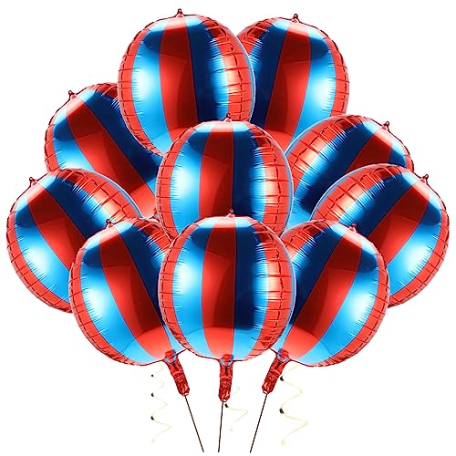 Supvox 10Stücke Rote Und Blaue Streifen Ballons Aus Folie Dekoration Für Geburtstagsfeiern Zirkusthemen Events Und Mehr von Supvox