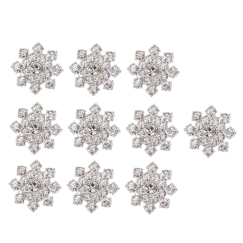 Supvox 10Stücke Strass Blumendekore DIY Schmuckzubehör für Handgefertigte Ohrringe Broschen und Halsketten Elegante Silberne Ornamente aus Legierung für Kreative Projekte von Supvox