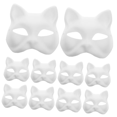 Supvox 10Stücke Teiliges Katzenmasken Set Leere Bemalbare Katzenmasken für DIY für Halloween Cosplay und Partys Bequem und Vielseitig für Kreative Gestaltung Supvox 10Stücke Teiliges Katzenmasken Set Leere Bemalbare Katzenmasken für DIY für Halloween Cosplay und Partys Bequem und Vielseitig für Kreative Gestaltung von Supvox