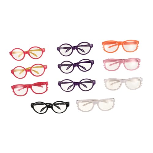 Supvox 11 Stück Teiliges Puppenbrillen Kunststoff Handgefertigt Leicht und Langlebig für Puppenkostümierung Rollenspiele und Eltern interaktion Geeignet für Puppenzubehör von Supvox