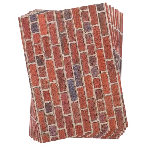 Supvox 12 Blatt Puppenhaus Tapete Selbstklebend Rote Ziegelstein Wandverkleidung Leicht Zuschneidbar für Miniatur Wanddeko DIY Spielzeughaus Supvox 12 Blatt Puppenhaus Tapete Selbstklebend Rote Ziegelstein Wandverkleidung Leicht Zuschneidbar für Miniatur Wanddeko DIY Spielzeughaus von Supvox