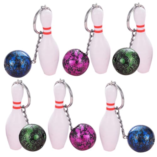 Supvox 12 Stk Schlüsselanhänger Schlüsselbund schöner Taschenanhänger Baseballbälle Mini-Dekor Schlüsselringe schlüssel dekoration Kegel beiläufig Bowling Kunsthandwerk schmücken PVC von Supvox