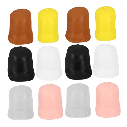 Supvox 12 Stück Bastelhut Miniatur-schirmhut Puppe Bastelmütze Kleine Puppenmütze Hut Für Kleine Puppe Baumwoll -Sonnenhut Mädchen Lustiger Fischerhut Babypuppen Funky Plastik von Supvox