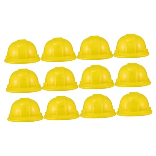 Supvox 12 Stück Bauhelm für Gelbe Plastik Hüte für Verkleidung und Partys für Bauarbeiter Rollenspiele und Geburtstagsfeiern von Supvox