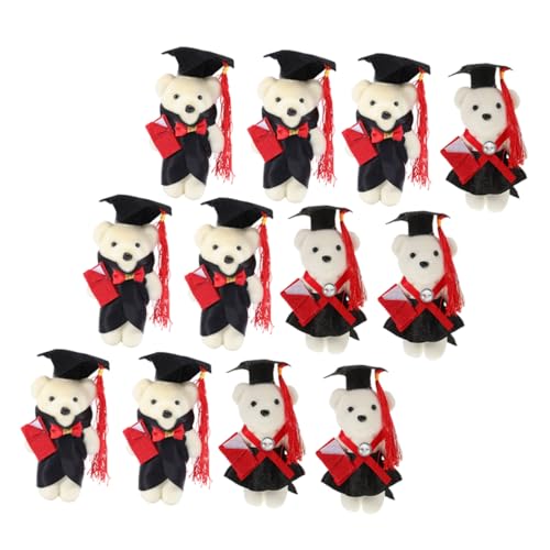 Supvox 12 Stück Doktorbär Bouquet Materialien abschluss Plüsch-Abschlussbär- Herzlichen Glückwunsch Grad Toy Bär der Abschlusssaison Mini Plush Grad Tierspielzeug Stoff von Supvox