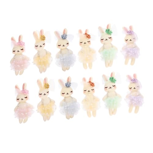 Supvox 12 Stück Kaninchenpuppe Blumenmädchen Stofftier Panda Stofftier Zoo Kuh Stofftier Hase Plüsch Süßes Stofftier Ballerina Große Stofftiere Garn von Supvox