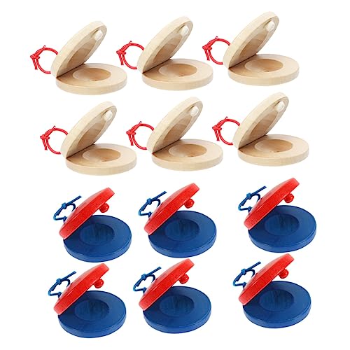 Supvox 12 Stück Kastagnetten aus Holz Percussion-Kastagnetten- Kinderspielzeug für Kinderinstrumente Castanets für Griff Kastagnette Musikinstrument hölzern Supvox 12 Stück Kastagnetten aus Holz Percussion-Kastagnetten- Kinderspielzeug für Kinderinstrumente Castanets für Griff Kastagnette Musikinstrument hölzern von Supvox