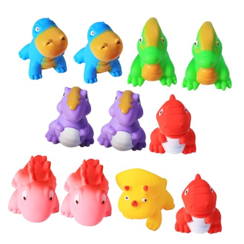 Supvox 12 Stück Klingendes Dinosaurierspielzeug Badespielzeug entzückendes Dinosaurierspielzeug kompaktes Quetschspielzeug Badewannenspielzeug drücken Vinyl von Supvox