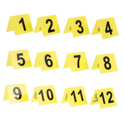 Supvox 12 Stück Nummernschild detektivspiel kriminalfall Halloween Partybedarf Kriminalitätsort-Requisiten Tatortdekorationen Tatortzelte Tatortmarkierungen Acryl Yellow von Supvox