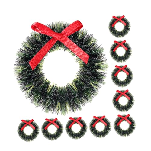 Supvox 12 Stück Puppenhaus Deko Kompakte Weihnachtsdeko für Tisch und DIY Vielseitige Mini Kränze für Festliche Atmosphäre und Fotoshooting von Supvox