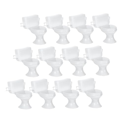Supvox 12 Stück Puppenhaus Toilette aus Robustem Material Vielseitig für Puppenhausdekoration Kuchendeko DIY Bastelprojekte Sicher und Installieren von Supvox