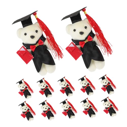 Supvox 12 Stück Puppenstrauß Material Abschluss Kuscheltier Bär Abschlussbär Abschlusssaison Plüschtier Abschlusspuppe Abschluss Kuscheltiere Ausgestopfter Doktorbär Polyester von Supvox