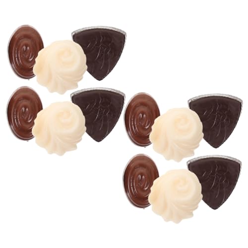 Supvox 12 Stück Simuliertes Schokoladenpendel falsches Schokoladendekor künstliche Schokolade Schokoladen-Dekoration Schokoladen-Accessoires kleines Schokoladenmodell Faux-Dessert PVC von Supvox