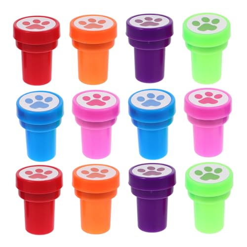 Supvox 12 Stück Teiliges DIY Hundepfoten Stempelset für Lustige und Kreative Stempel für Tagebuch Bastelprojekte und Lernaktivitäten Fördert Kognitive Entwicklung und Feinmotorik von Supvox