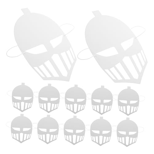Supvox 12 Stück Teiliges DIY aus Weißem Papier mit Griff Bemalbare Halbe Gesichtsmasken für Jugendliche Robuste Wiederverwendbare Bastelmasken für Karneval Halloween und Kostümpartys von Supvox