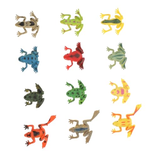 Supvox 12 Stück Teiliges Froschmodell aus Kunststoff Realistische Kleine Frosch Figuren Lustige Mini Tier Spielzeuge für Party Zubehör und Zimmerdekoration von Supvox