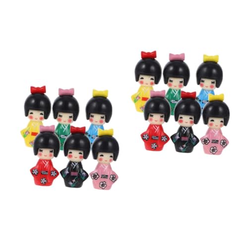 Supvox 12 Stück Teiliges Japanische Puppen Traditioneller Kimono Kleidung aus Robustem PVC Detailreich Bemalt Dekorative Haushaltsfigur Sicheres Material für Sammler von Supvox