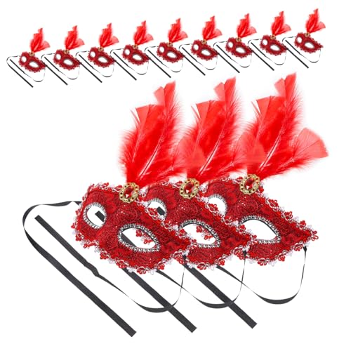 Supvox 12 Stück Teiliges Leichte Halbgesichts Maskerade Masken mit Roten Federn Komfortable Cosplay Kostüm Masken für Karneval Halloween Maskenball und Bühnenauftritte Supvox 12 Stück Teiliges Leichte Halbgesichts Maskerade Masken mit Roten Federn Komfortable Cosplay Kostüm Masken für Karneval Halloween Maskenball und Bühnenauftritte von Supvox