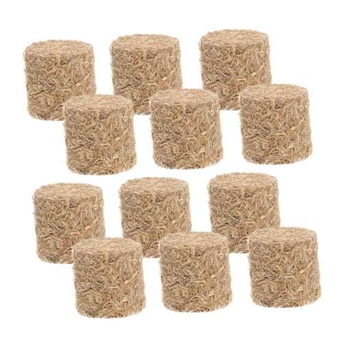 Supvox 12 Stück Teiliges Mini Heuballen Miniatur Heustapel Natürliche Optik DIY Dekoration für Puppenhaus Mini Landschaft Party Schmuck Handliche Modellbau Accessoires von Supvox