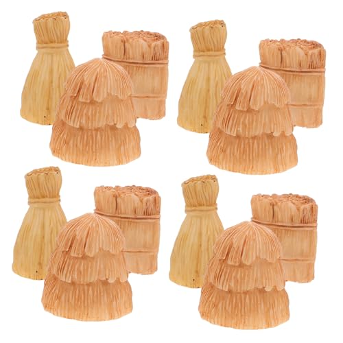 Supvox 12 Stück Teiliges Mini Heuballen aus Kunststoff mit Stabiler Basis Realistische Kleine Heuhaufen für Puppenhaus Bauernhof Dekoration Herbstliche Garten und Innenraumgestaltung von Supvox