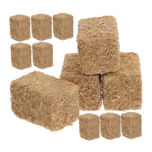 Supvox 12 Stück Teiliges Mini Heuballen aus Simuliertem Stroh Dekorative Miniatur Heuraufe für Puppenhaus und Bauernhof Diorama Herbstliche Landschaftsdeko für DIY Bastelprojekte von Supvox