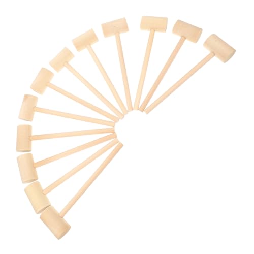 Supvox 12 Stück Teiliges Mini Holzhammer aus Massivem Holz Kindgerechter Mallet Hammer Fördert Feinmotorik und Hand Auge Koordination Sicherer Holzspielzeug für Junge Mädchen und von Supvox