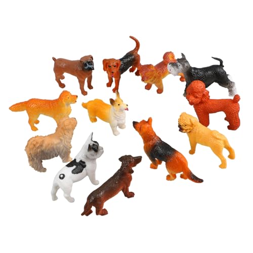 Supvox 12 Stück Teiliges Mini Hund Figuren Set aus Langlebigem Kunststoff Realistische Kleine Deko Hunde für Garten Schreibtisch Miniatur Tierstatuen als und Lernspielzeug von Supvox