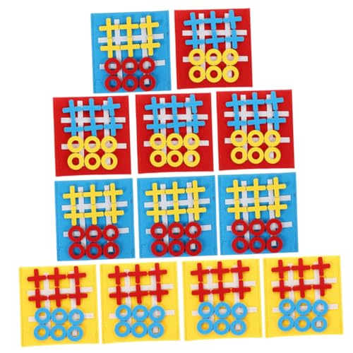 Supvox 12 Stück Teiliges Mini Ticktacktoe Brettspiel aus Kindersicherem Filz Tragbares Farbenfrohes Lernspielzeug und Kognitiven Fähigkeiten für Reisen und Familienunterhaltung von Supvox