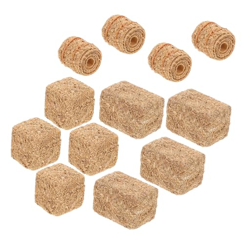 Supvox 12 Stück Teiliges Miniatur Heuballen Holz Realistische Strohnachbildung Stabile Robuste Bauweise Rustikaler Landhausstil Dekoratives Zubehör für Puppenhäuser Detailreiche von Supvox