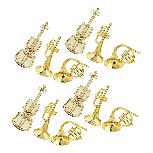 Supvox 12 Stück Teiliges Miniatur Musikinstrumente für Weihnachtsbaumdekoration Violine Horn und Trompete für DIY Projekte und Festliche Anlässe von Supvox