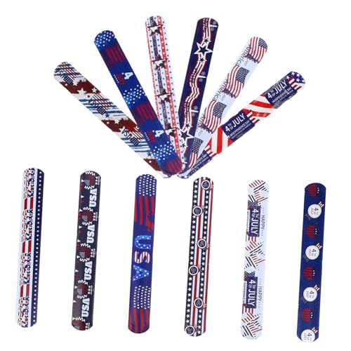 Supvox 12 Stück Teiliges PVC Slap Bands mit Flaggenmotiv Lustige Independence Day Party Armbänder Dekorative und Flexible Handgelenksbänder für Feierlichkeiten und Patriotische Deko Supvox 12 Stück Teiliges PVC Slap Bands mit Flaggenmotiv Lustige Independence Day Party Armbänder Dekorative und Flexible Handgelenksbänder für Feierlichkeiten und Patriotische Deko von Supvox