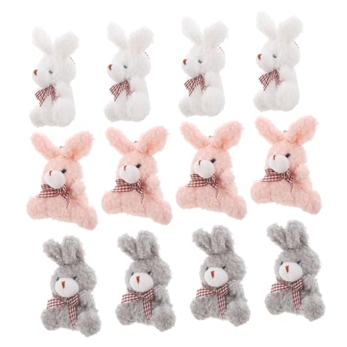 Supvox 12 Stück Teiliges Plüsch Schlüsselanhänger Hase Sitzend Kuscheltier Anhänger Niedlich Cartoon Kaninchen Schlüsselring Taschenanhänger Zufällige Farbe Zufällige Farbe von Supvox