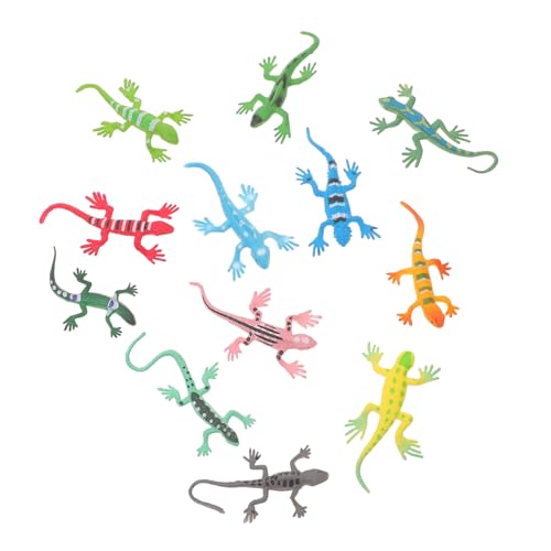 Supvox 12 Stück Teiliges Realistisches Eidechsen Buntem Kunststoff Kleine Mini Reptilienfiguren für Interaktives Lernen Eltern Junge Mädchen Spiele und Pädagogische Geschenkidee von Supvox