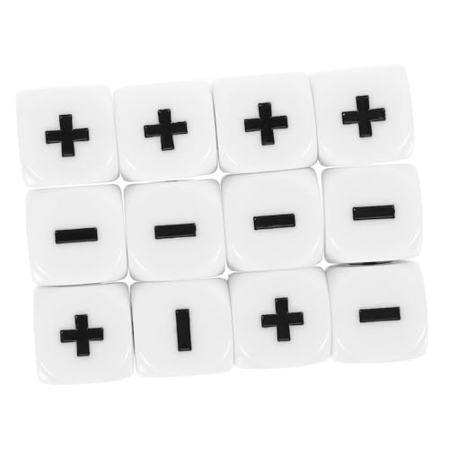 Supvox 12 Stück Teiliges Rechenwürfel mit Plus und Minuszeichen Pädagogische Mathematikspielwürfel für Langlebig und Sicher für Schulunterricht und Lernspiele von Supvox