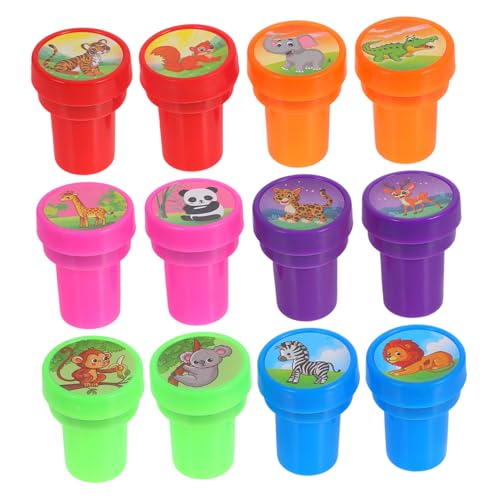 Supvox 12 Stück Teiliges Selbstfärbendes Mini stempelset mit Niedlichen Cartoon Tieren für Waschbar und Leicht zu Halten für Kreative Bastelarbeiten Klassenzimmer belohnungen und Supvox 12 Stück Teiliges Selbstfärbendes Mini stempelset mit Niedlichen Cartoon Tieren für Waschbar und Leicht zu Halten für Kreative Bastelarbeiten Klassenzimmer belohnungen und von Supvox