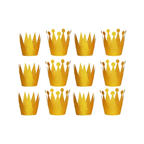 Supvox 12 Stück Teiliges Set Goldene Partyhüte mit Kronen Design für Geburtstagsfeiern Zierband Haaraccessoires für Erwachsene für Unvergessliche von Supvox