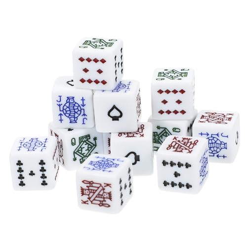 Supvox 12 Stück Teiliges Set Lustige Spielwürfel Tragbares Zubehör für Partys und Brettspiele Verschleißfest und Einfache Handhabung von Supvox