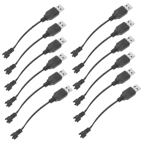 Supvox 12 Stück Teiliges USB Ladekabel Kurz USB C Kabel Schnellladegerät Power Adapter für Bubble Machine Rc Auto Kompatibel mit Überladungsschutz von Supvox