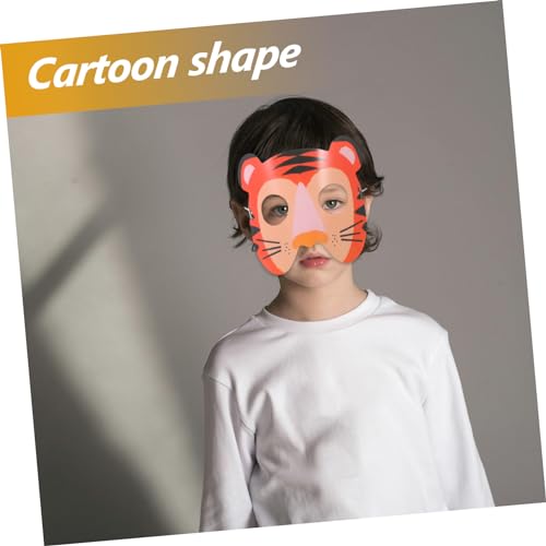 Supvox 12 Stück Teiliges Wildtier Masken aus Papier Bunte Cartoon Tiermasken mit Elastischem Band Atmungsaktiv und Bequem für Geburtstagsfeiern Cosplay und Dschungel Mottopartys von Supvox