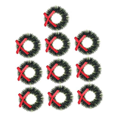Supvox 12 Stück Weihnachtskranz-anhänger Hängender Weihnachtskranz Miniaturkränze Weihnachten Mini Party Winzig Hängender Kranz Für Künstlich Szene Frost Klein Plastik Green von Supvox