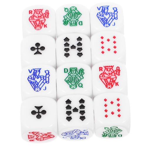 Supvox 12 Stück Weiße Pokerfarbe Spiele für Geburtstagsfeiern Deck Würfelspiel Pokerwürfel Party Game Cons Standard-Spielwürfel Brettspiele Würfel Zieh mit klarer Tasche Acryl Supvox 12 Stück Weiße Pokerfarbe Spiele für Geburtstagsfeiern Deck Würfelspiel Pokerwürfel Party Game Cons Standard-Spielwürfel Brettspiele Würfel Zieh mit klarer Tasche Acryl von Supvox