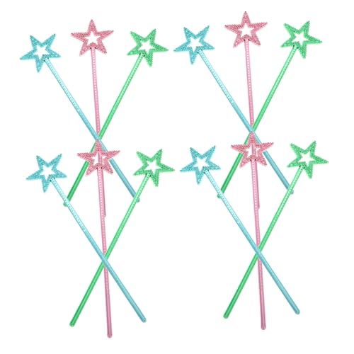 Supvox 12 Stück Zauberstab Für Klein Zubehör Vorgeben Funkeln Dekoration Party Bunt Prinzessin Stern Led Plastik von Supvox