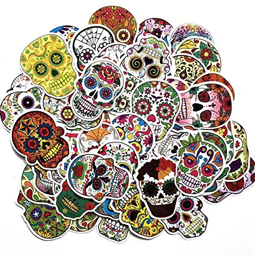 Supvox 120 Stück Halloween Graffiti Aufkleber Bunte PVC Schädel Sticker Set für Laptop Skateboard Deko und Bastelprojekte für Erwachsene von Supvox