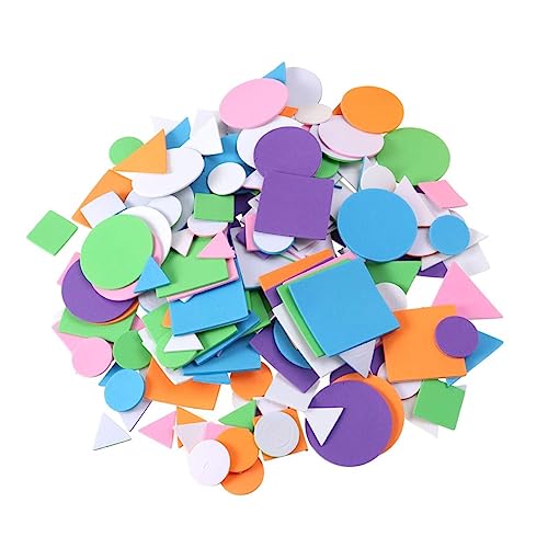 Supvox 1250 Stück Bunte Geometrische Formen Sticker Selbstklebende Eva Schaumstoff Aufkleber für Schule für Bastelprojekte und Kreative Dekoration von Supvox