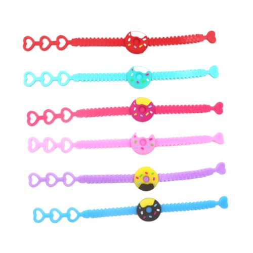 Supvox 12Stücke Donuts Armbänder Aus PVC Lustige Kinderspielzeuge Für Kindergeschenk Und Gastgeschenk Für Geburtstagsfeiern Zufällige Farben von Supvox